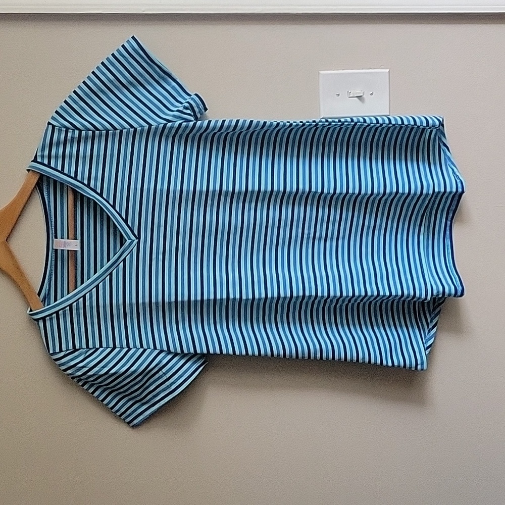 EUC LuLaRoe Christy Striped V-neck T-Shirt